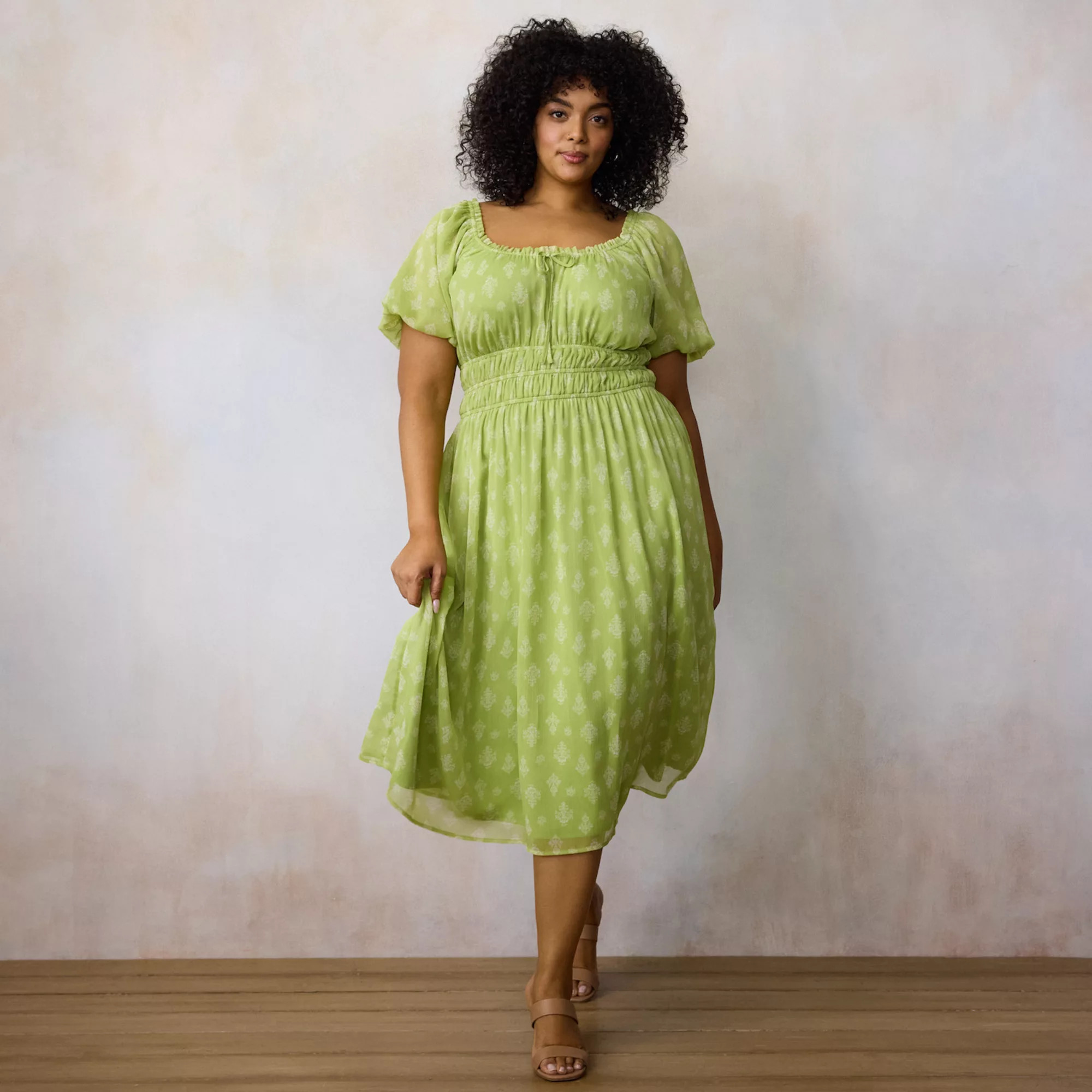 Plus Size LC Lauren Conrad Bubble Sleeve Empire Maxi Dress | Kohl's