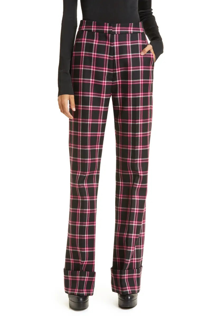 Smythe Plaid Cuffed Wool Pants | Nordstrom | Nordstrom
