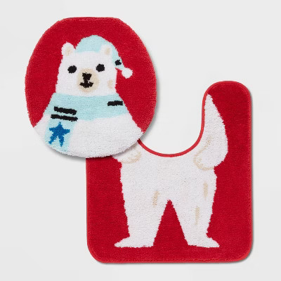 Polar Bear Standard Lid Christmas Cover Set Red - Wondershop™ | Target
