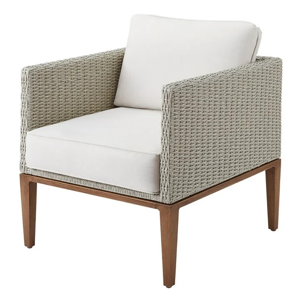 Better Homes & Gardens Davenport 3-Piece Outdoor Chat Set, White and Gray Wicker - Walmart.com | Walmart (US)