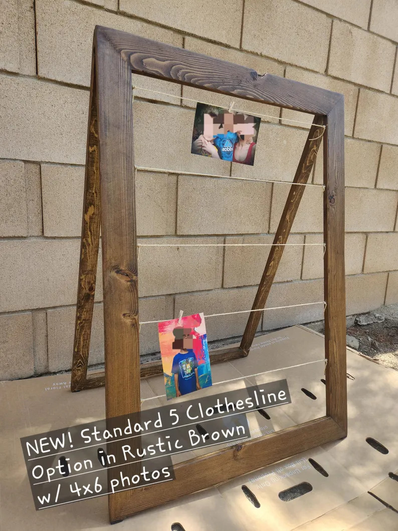 Standing 34"x24" Solid Wood A-frame Chicken Wire or Clothesline Display Weddings Picture Collage ... | Etsy (US)