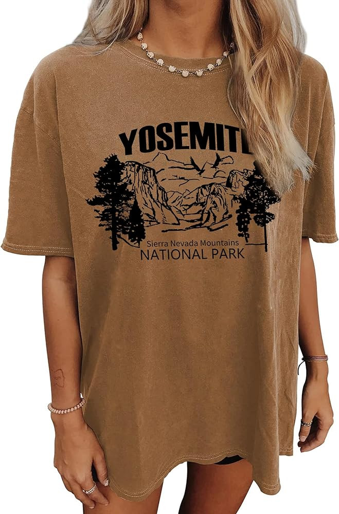 CSDAJIO Women's Graphic Oversized Tshirt Vintage Half Sleeve Round Neck Baggy Tee Summer Casual T... | Amazon (US)