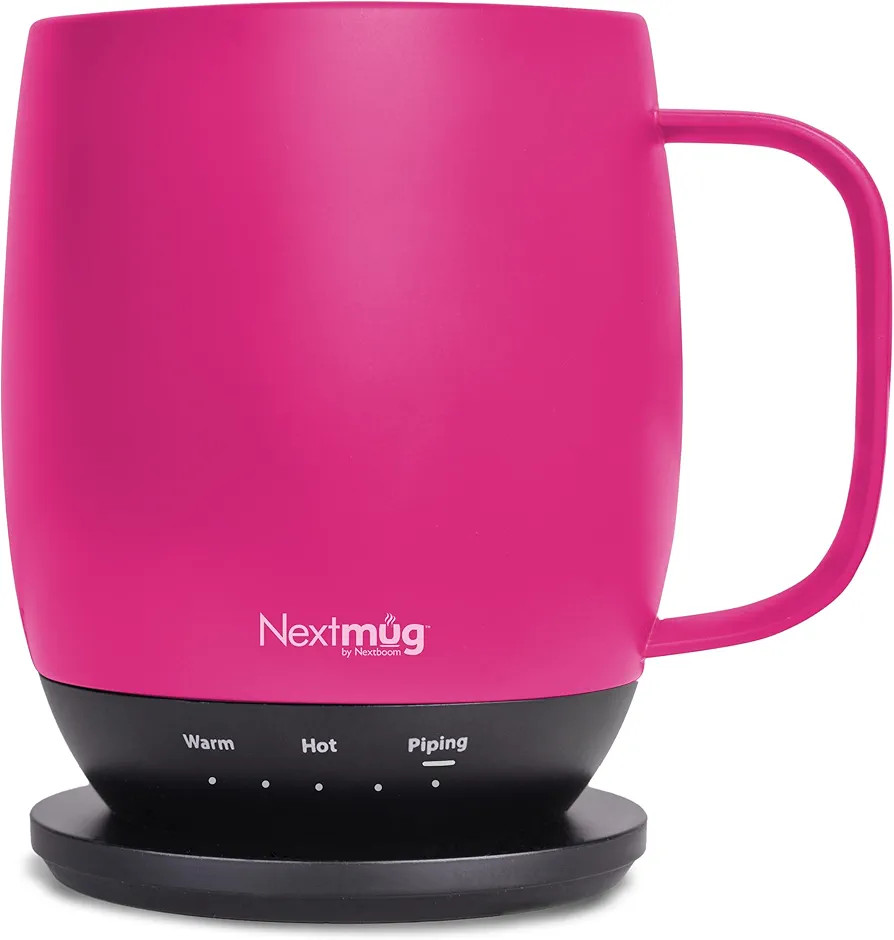 Nextmug - Temperature-Controlled, Self-Heating Coffee Mug (True Pink - 14 oz.) | Amazon (US)