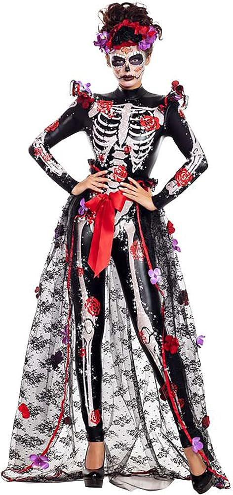 Party King Womens Women's Rosas Day of the Dead Costume | Amazon (US)