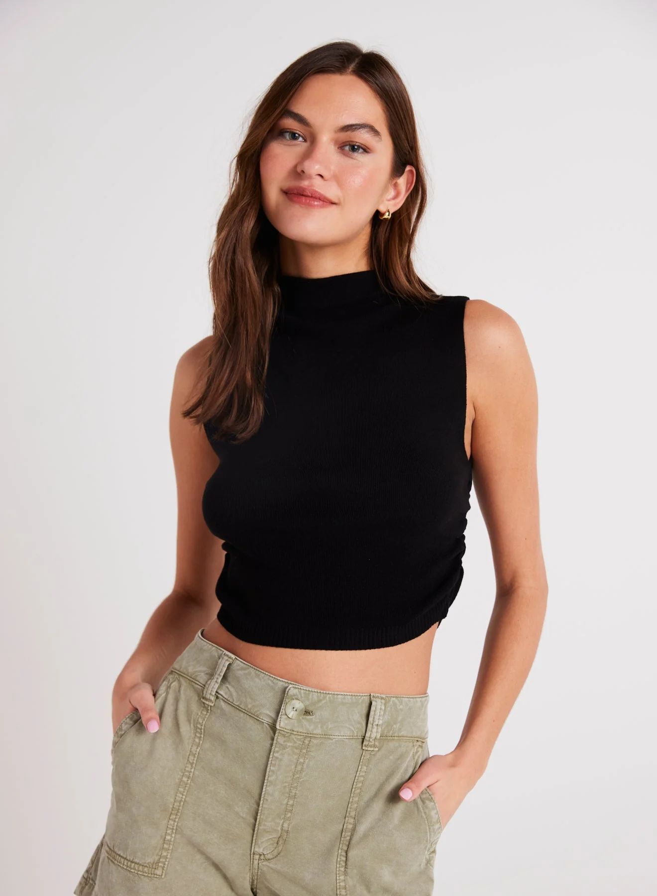 MOCK NECK SWEATER TOP BLK - Bella Dahl | Bella Dahl