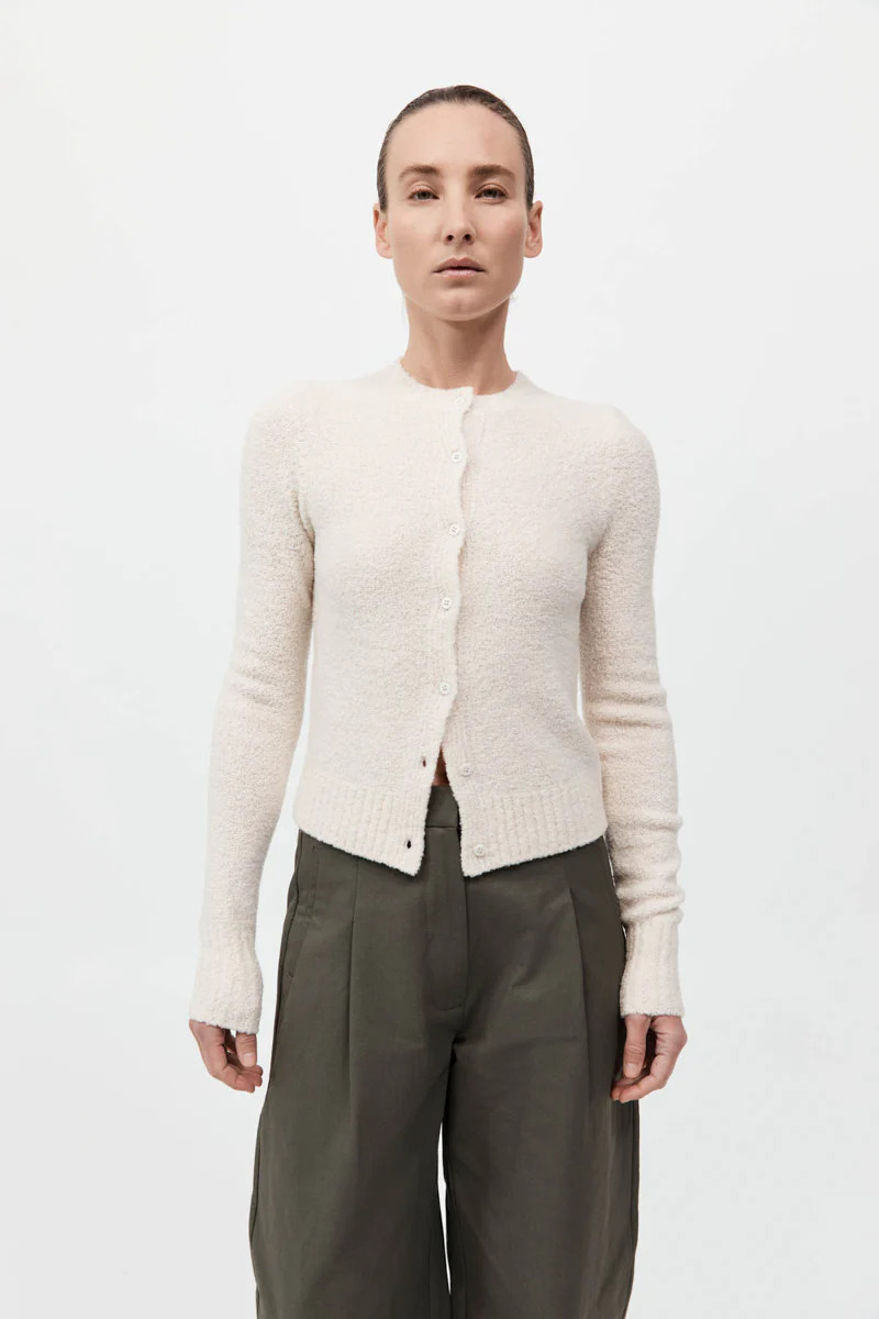 Boucle Wool Cardigan - Off White | St. Agni (US, UK, EU)