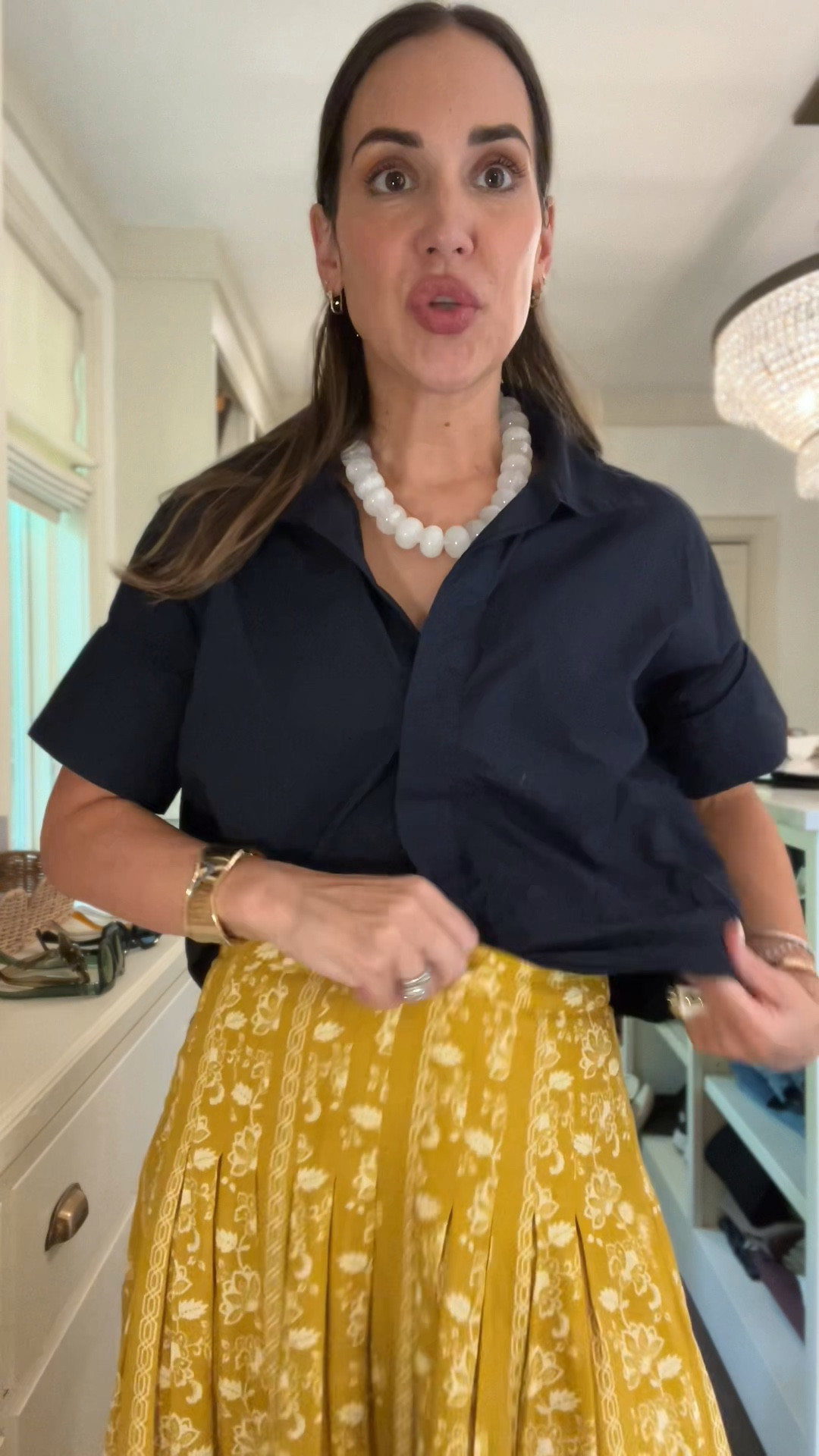 Love this cotton French cuff shirt to pair with maxi skirts or pareos - classic and chic!