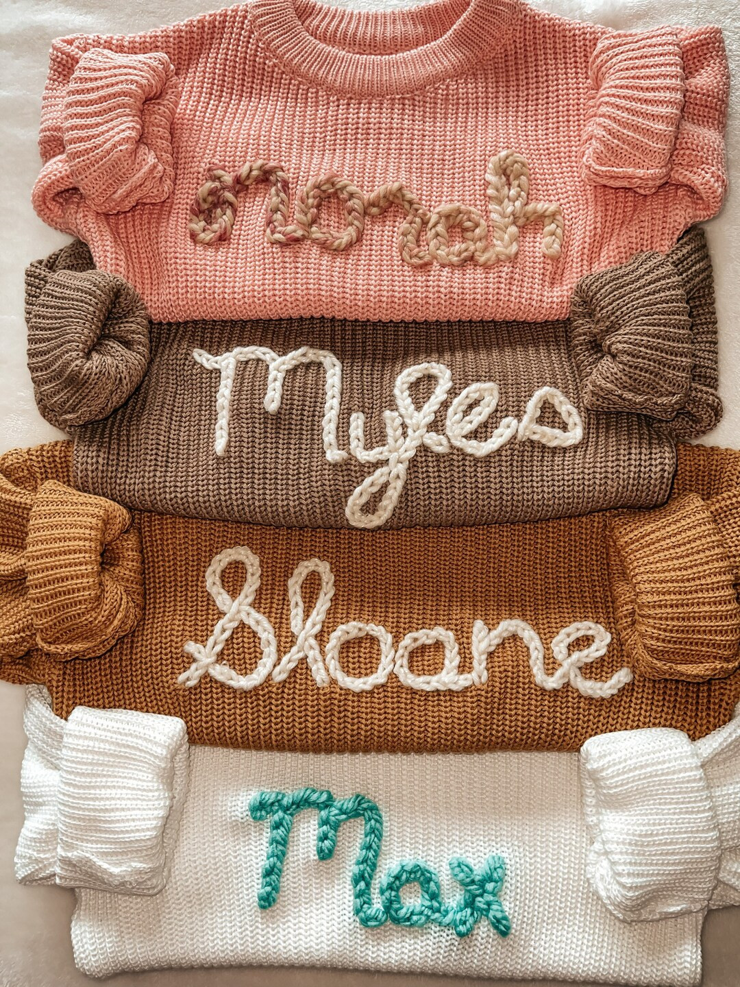 Personalized Hand Embroidered Name Sweater for Babies - Etsy | Etsy (US)