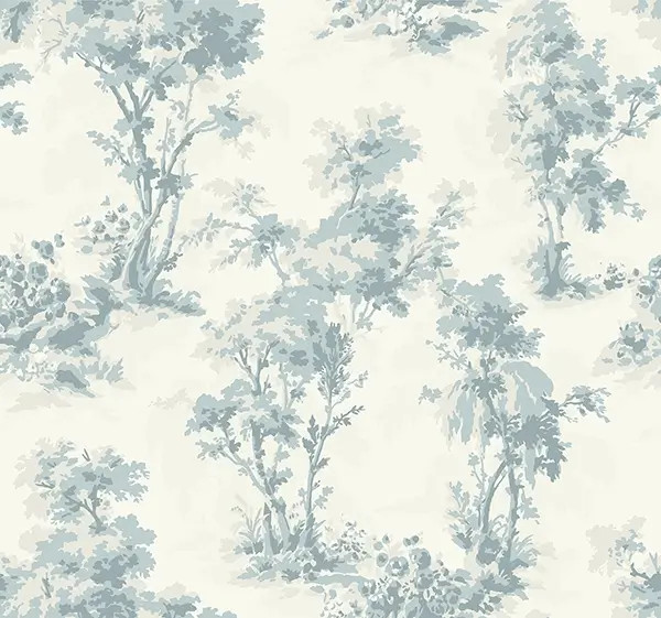 Sainsbury Light Blue Forest Wallpaper | York Wallcoverings