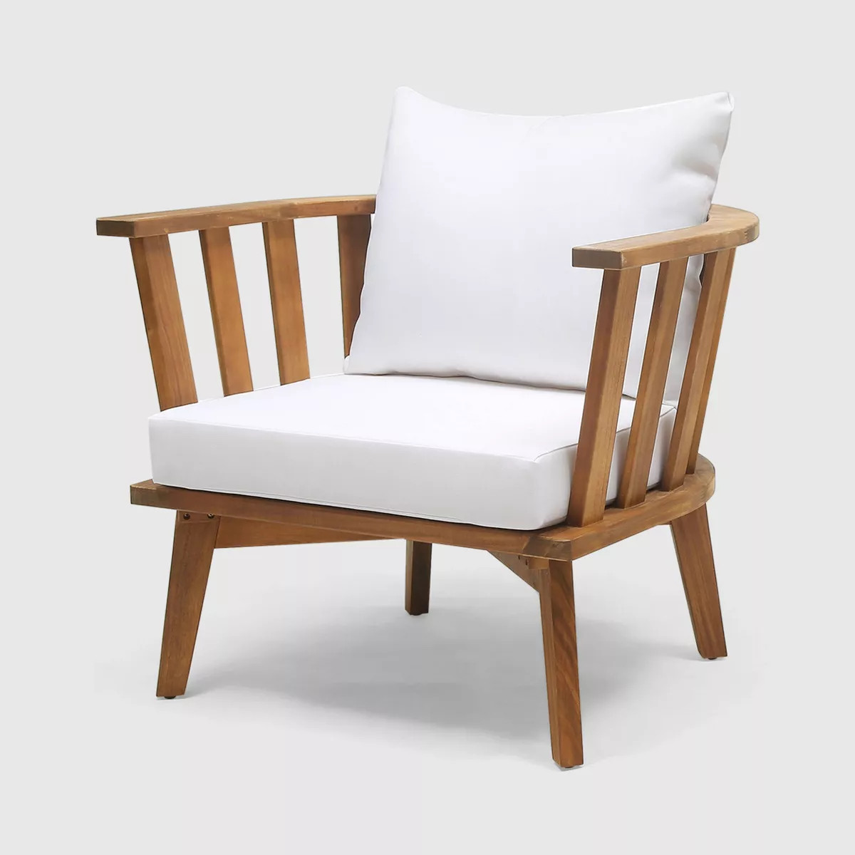Solano Acacia Wood Club Chair Teak/ White - Christopher Knight Home | Target