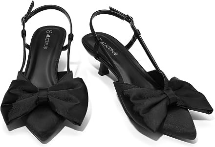 ALICEPUB Women's Slingback Kitten Heels Closed Pointed Toe Heels Low Short Heels Comfortable Dres... | Amazon (US)