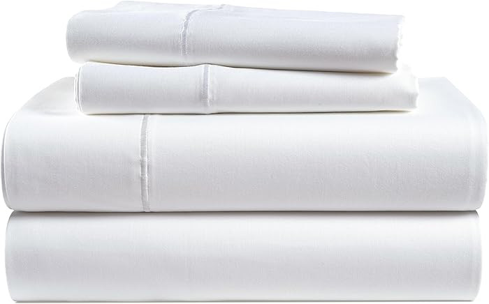 100% Egyptian Cotton Sheets Queen Size - Naturally Cooling & Breathable 4 Piece Silky Sateen Weav... | Amazon (US)