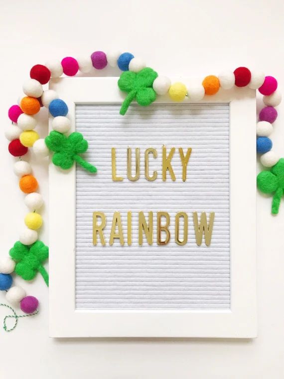 Lucky Rainbow Felt Ball Garland, Bunting, Banner - St. Patrick's Day, Clover - READY TO SHIP! | Etsy (US)