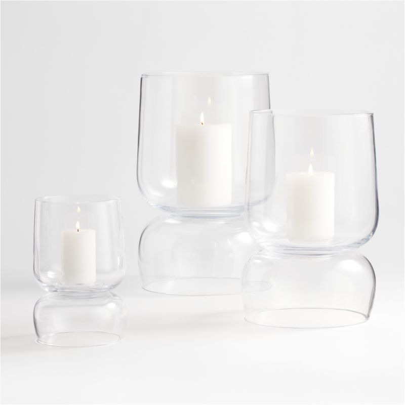 Glencoe Reversible Glass Hurricane Candle Holders | Crate & Barrel | Crate & Barrel