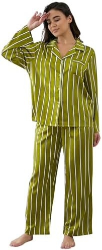 Womens Silk Satin Pajamas Set Button Down 2 Piece Pjs Long Sleeve Oversized Sleepwear with Pocket... | Amazon (US)