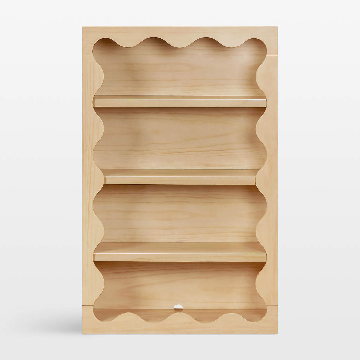Babyletto 38" Lido Wave Blonde Wood 4-Shelf Tall Kids Bookcase | Crate & Kids | Crate & Barrel