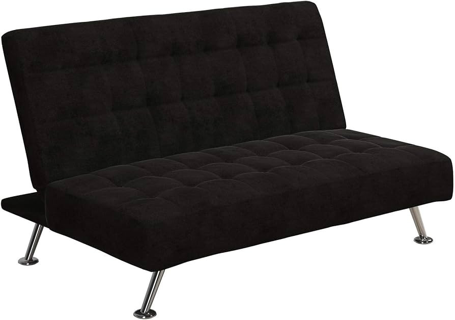 DHP Ariana Kids Sofa Futon, Converts from Futon to Bed for Kids, Black | Amazon (US)