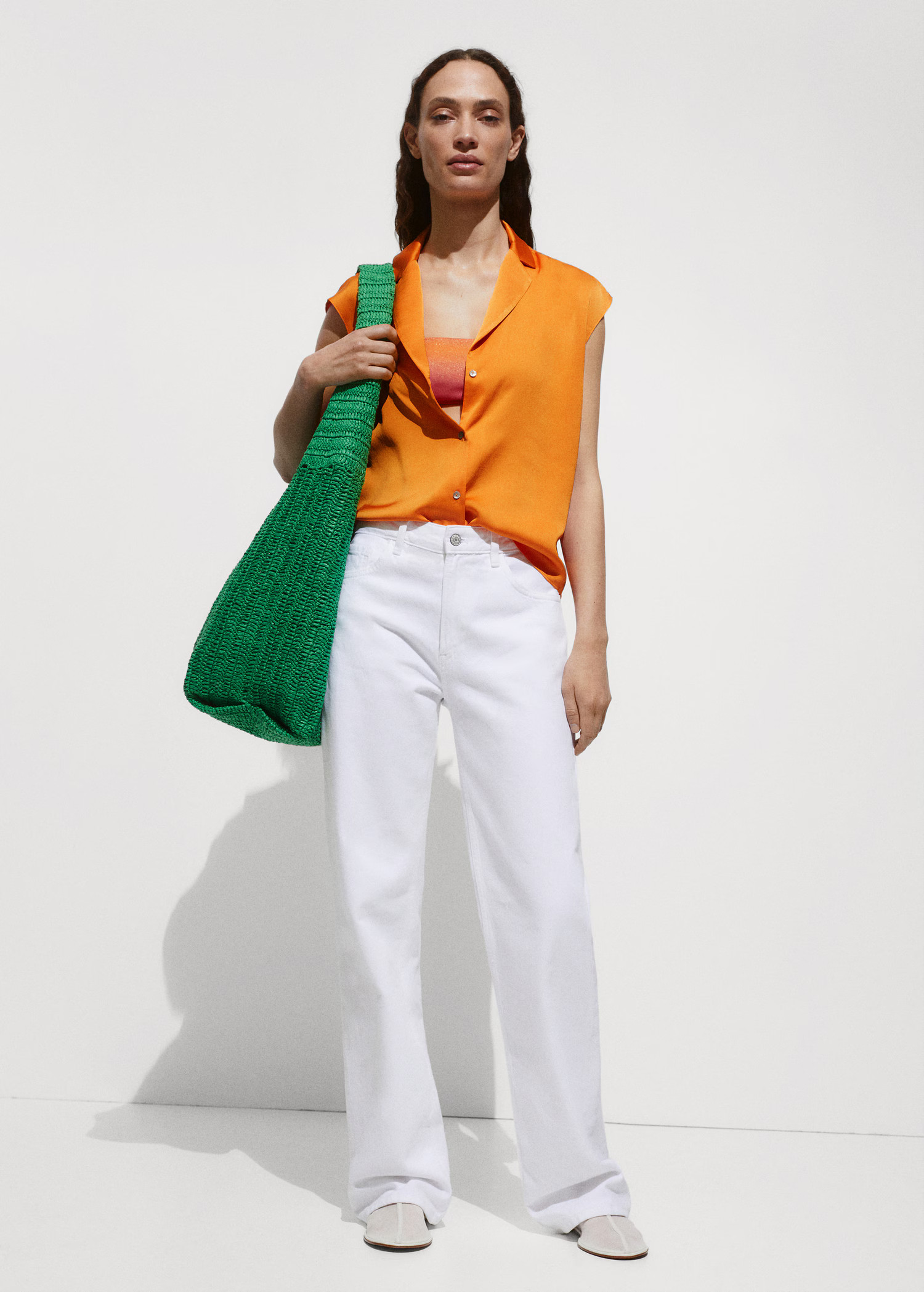 Satin finish flowy shirt - Women | MANGO USA | Mango (US/MX/AU)