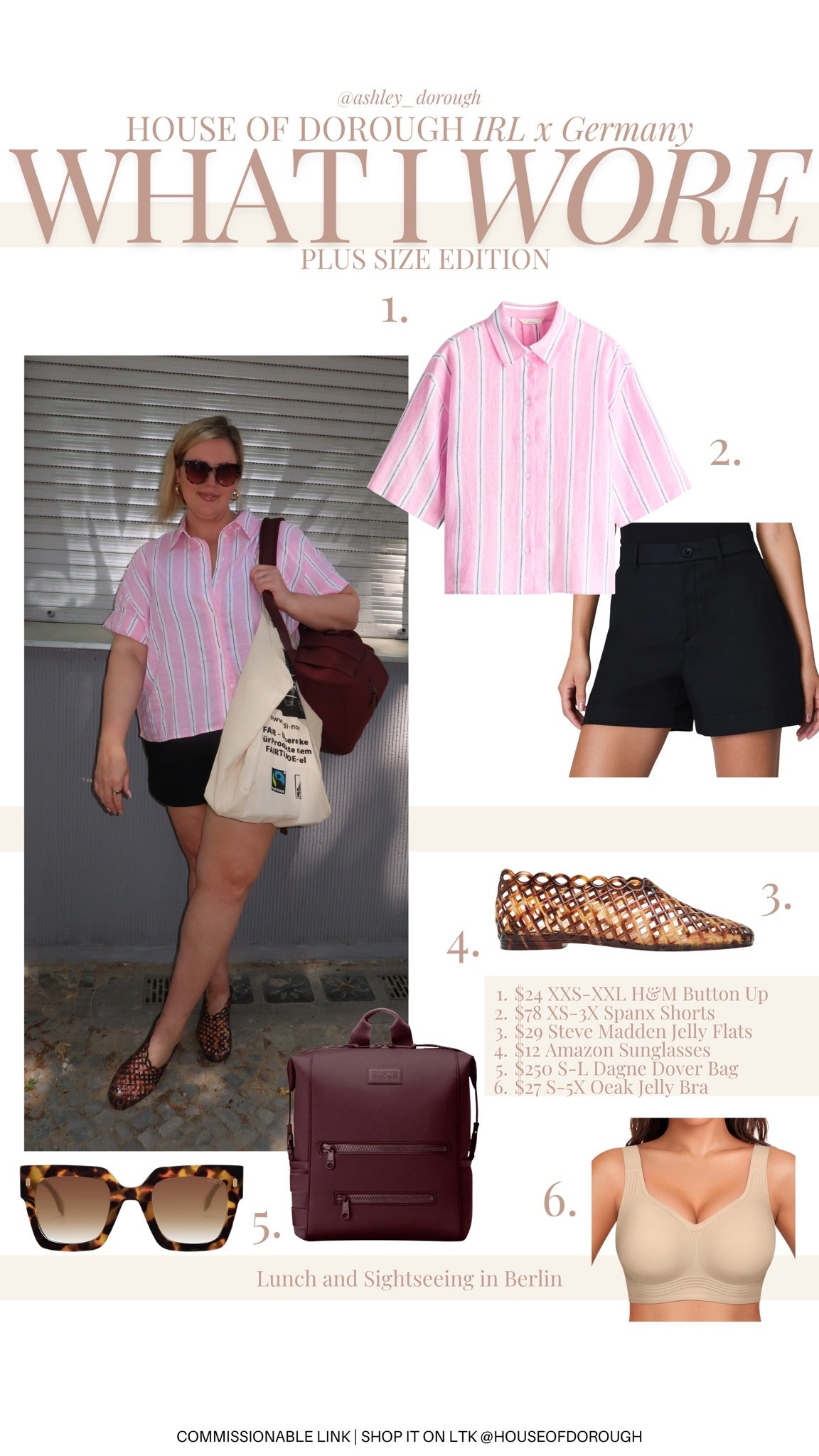 What I wore in Europe!! Wearing a 2X in the Spanx shorts and an XXL in the top. Plus size, outfit inspo, travel outfit, mom life, apron belly, summer fashion

#LTKSeasonal #LTKTravel #LTKPlusSize