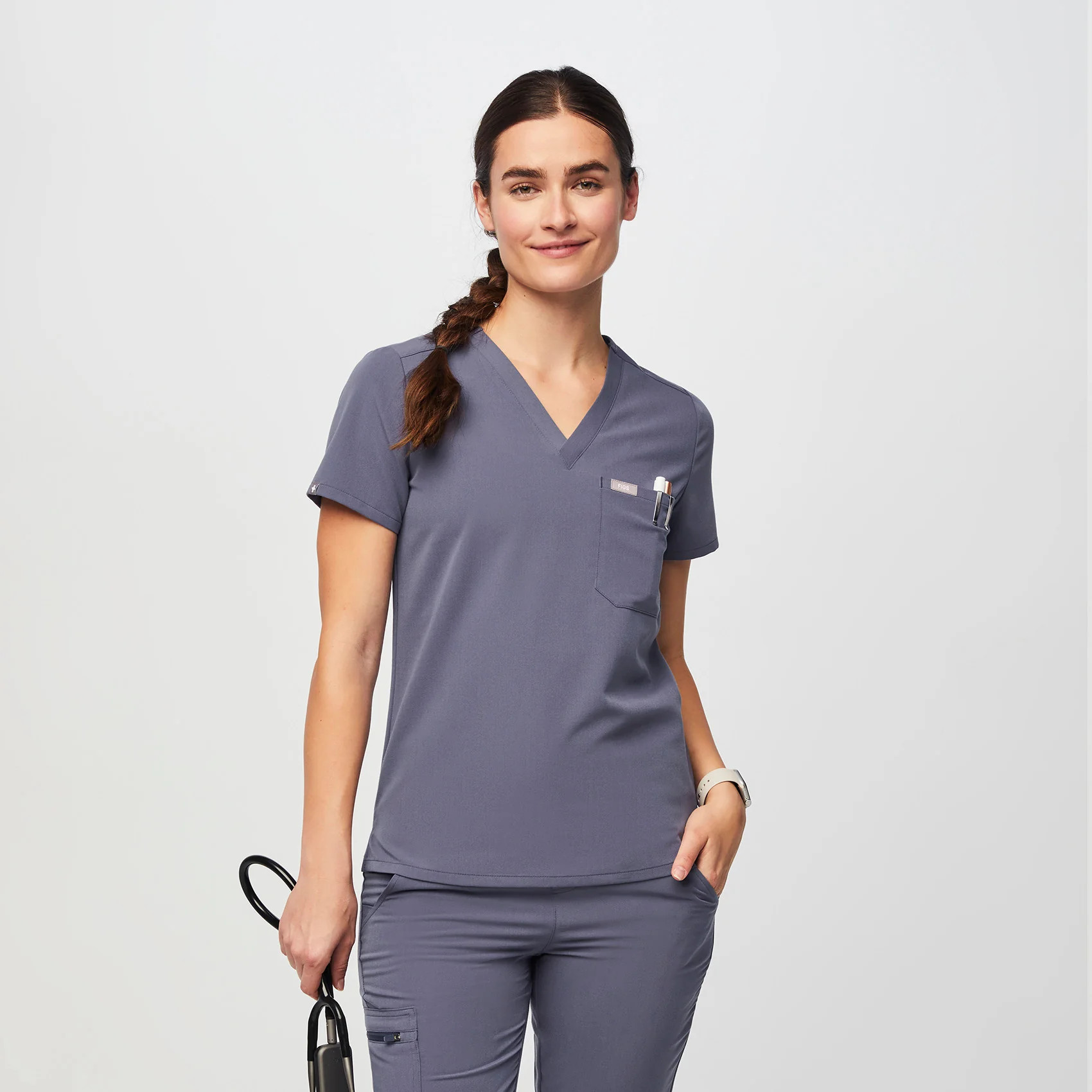 Women's Catarina One-Pocket Scrub Top - Space Navy · FIGS | FIGS