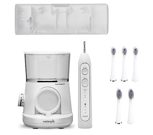 Waterpik Sonic Fusion 2.0 Flossing Toothbrush with 5 Brush Heads - QVC.com | QVC