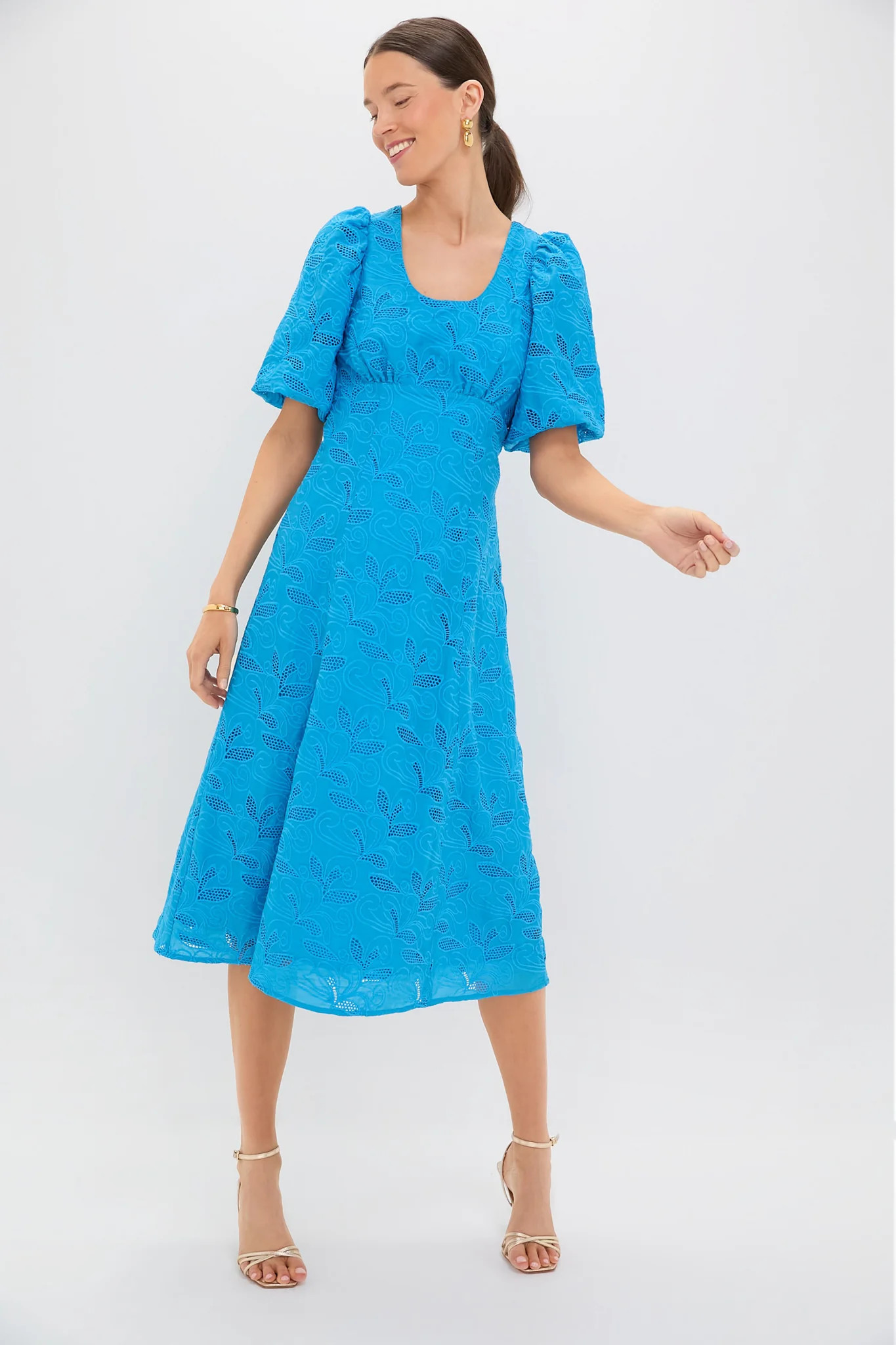 Azure Eyelet Ainsley Midi Dress | Tuckernuck (US)