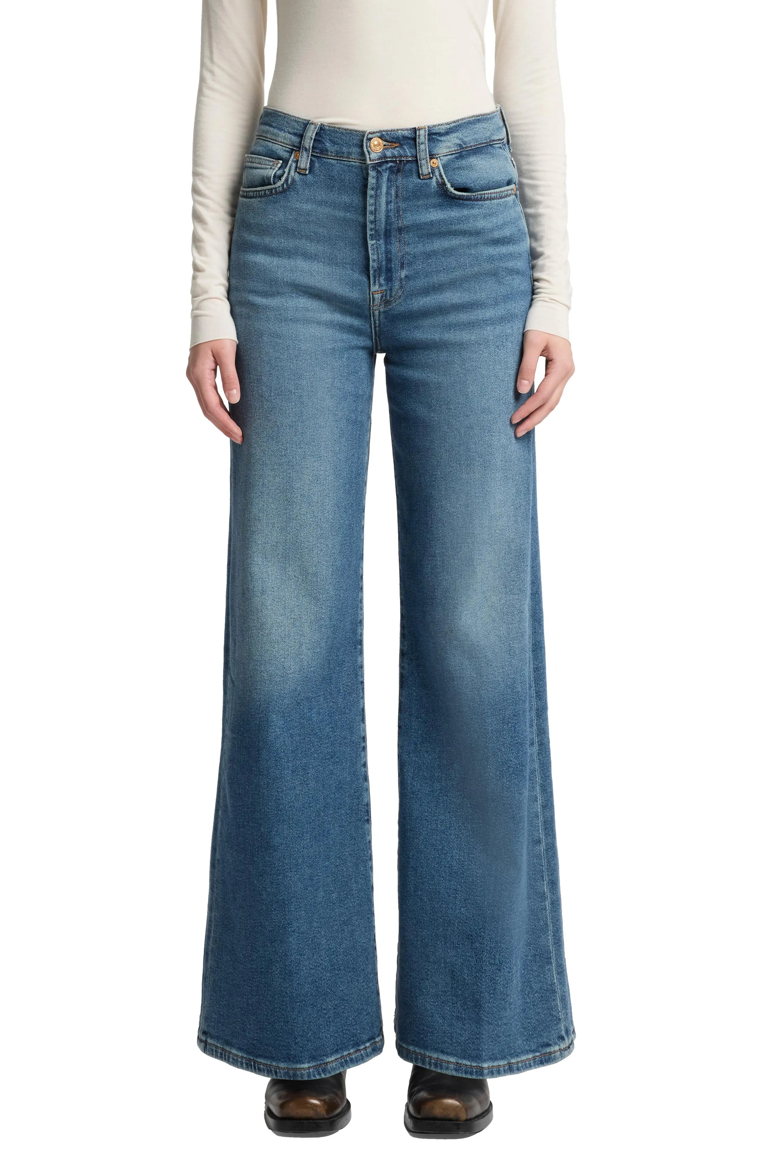 7 For All Mankind Jo Ultra High Waist Wide Leg Jeans (Women) | Nordstrom | Nordstrom