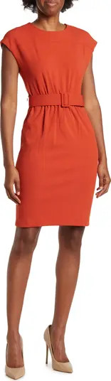 Cap Sleeve Belted Sheath Dress | Nordstrom Rack