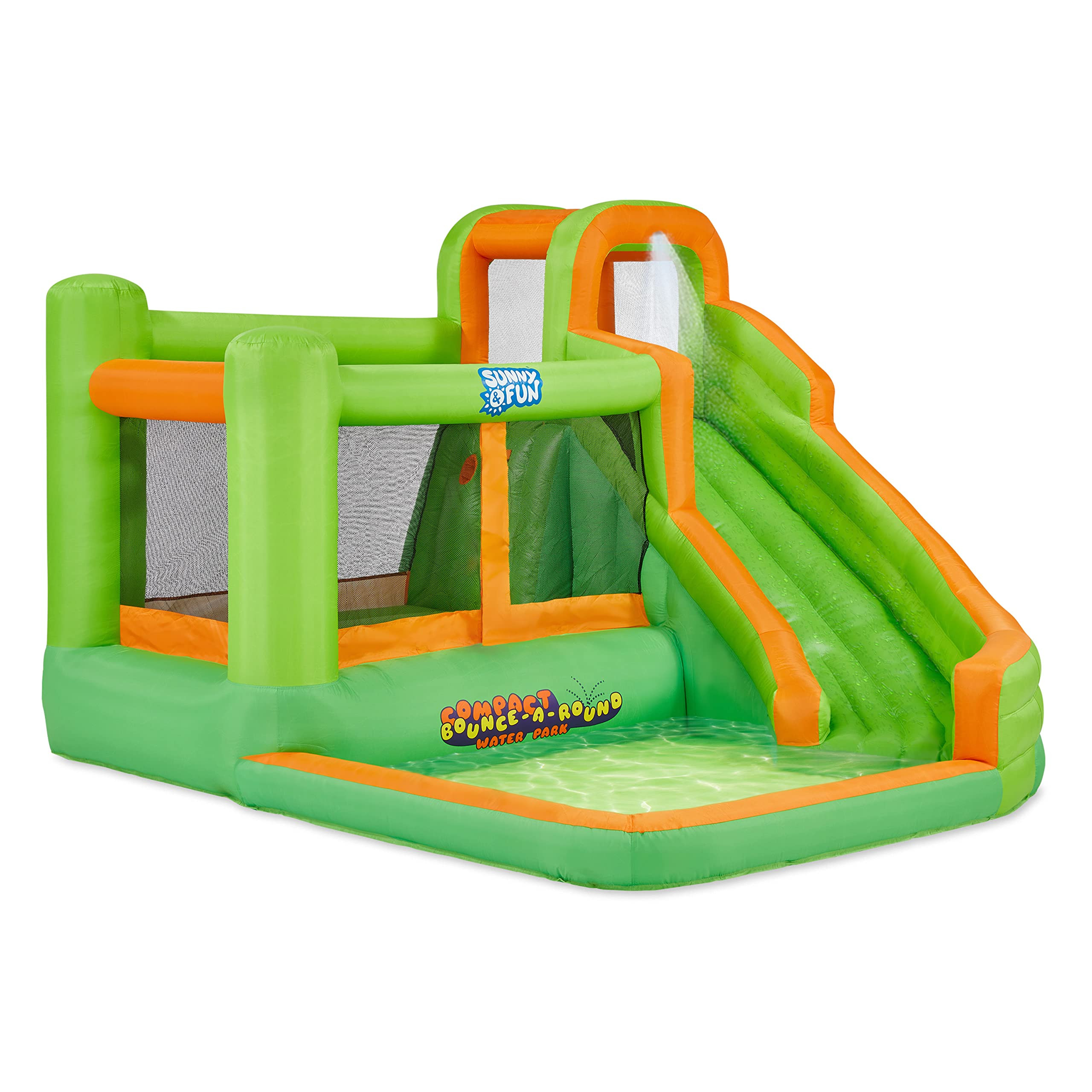 Sunny & Fun Compact Bounce-A-Round Inflatable Water Slide Park with Bounce House | Shop Simon