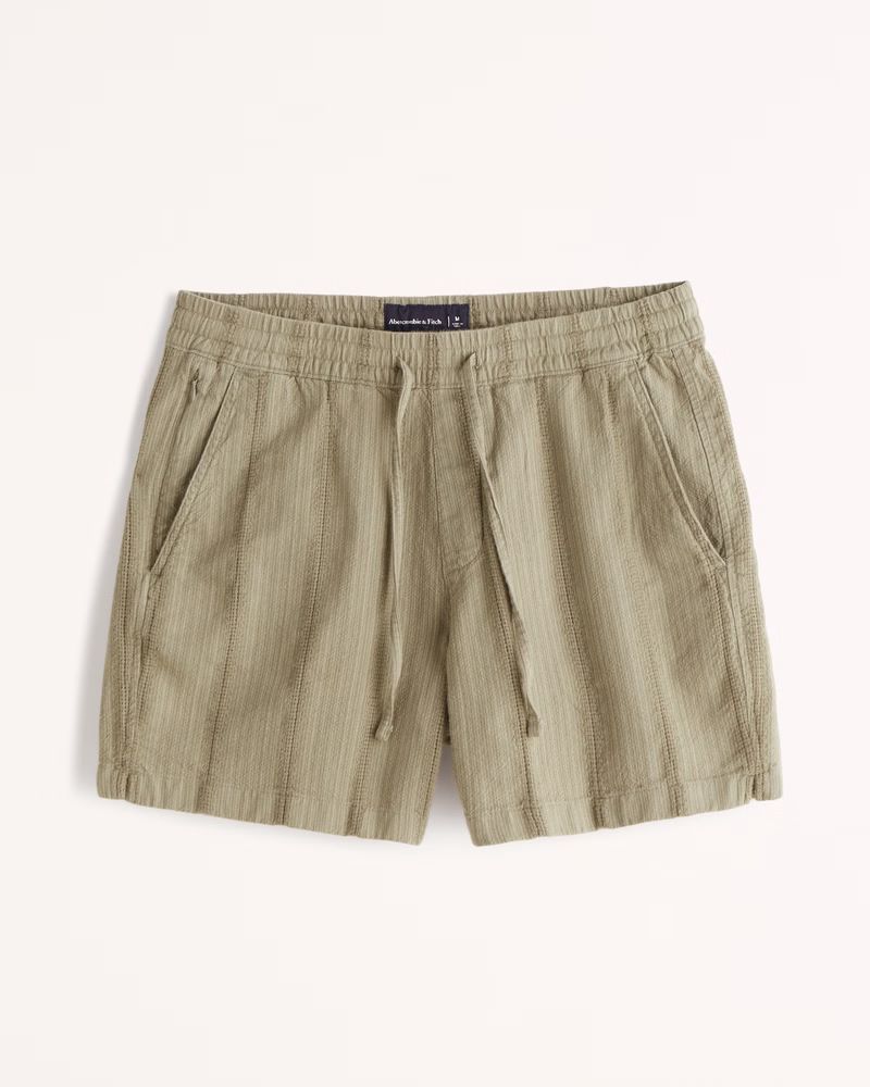 6 Inch Textured Pull-On Short | Abercrombie & Fitch (US)