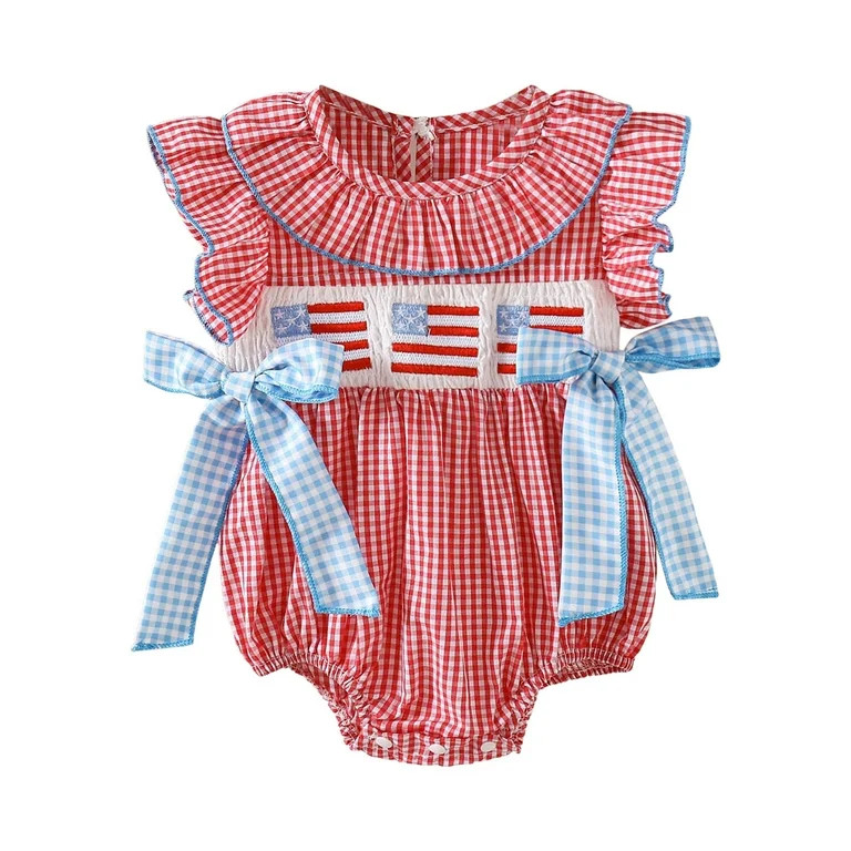 Wxirdiow Summer Outfits Baby Girl Newborn 4th of July Outfit Girl Baby First Fourth of July Cloth... | Walmart (US)