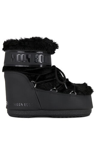 MOON BOOT Icon Low Faux Fur Boot in Black. - size 36/38 | Revolve Clothing (Global)
