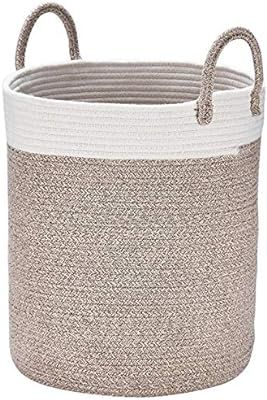 LA JOLIE MUSE Woven Basket Rope Storage Baskets - Large Cotton Organizer 16 x 14 x 14 Inches, Bas... | Amazon (US)