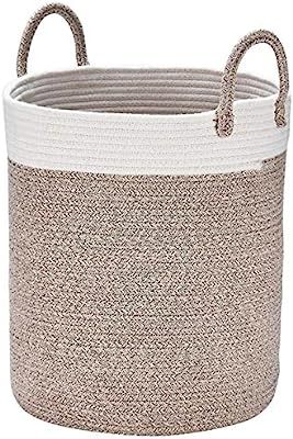 Woven Basket Rope Storage Baskets - Large Cotton Organizer 16 x 14 x 14 Inches, Basket for Baby B... | Amazon (US)