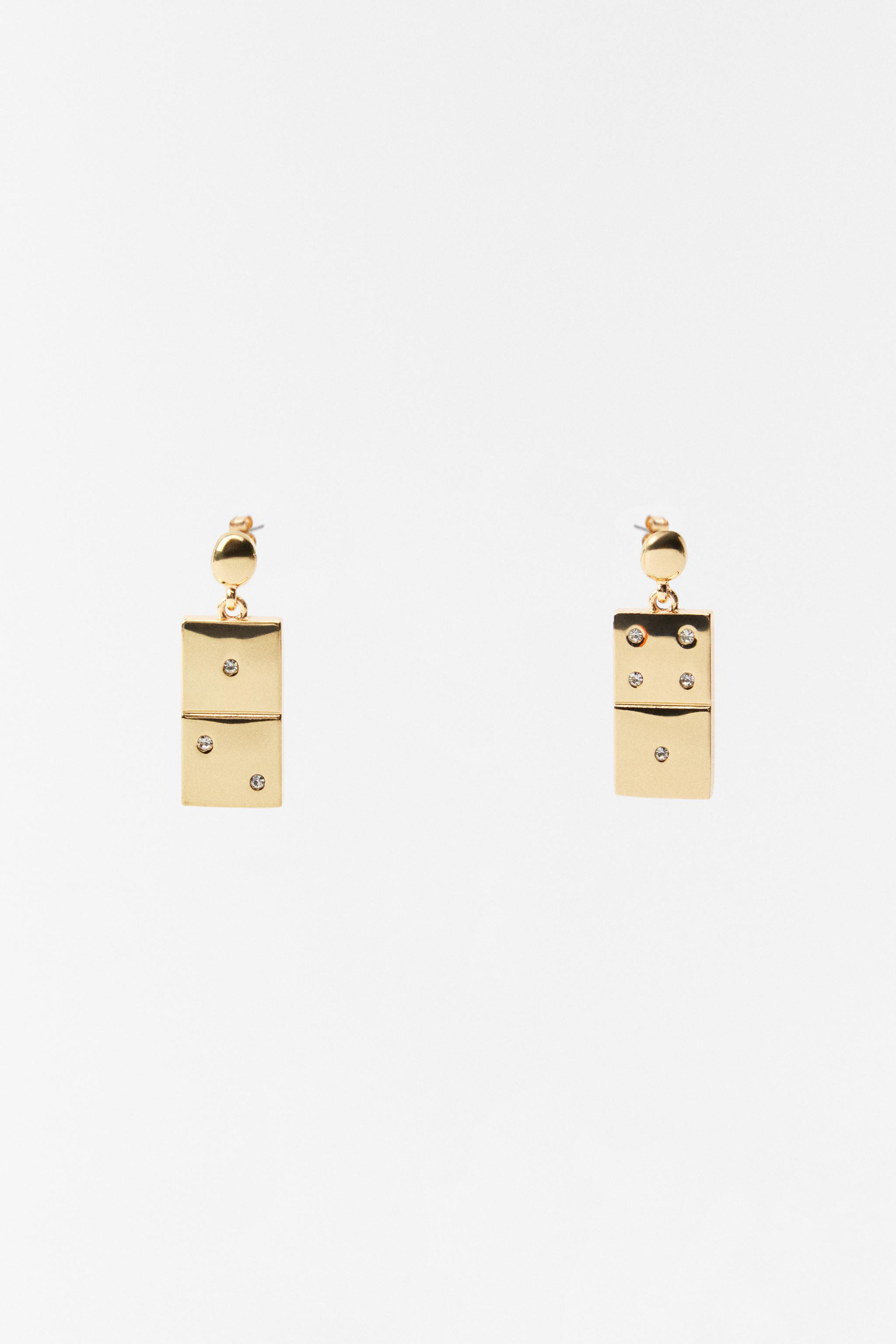 DOMINO PIECE EARRINGS | Zara US