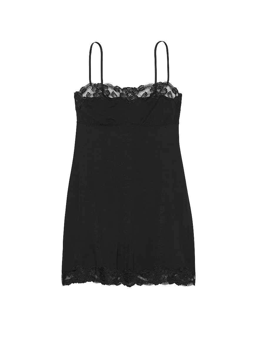 Buy Modal Lace-Trim Straight-Neck Slip Dress - Order Sleepshirts online 1124563800 - Victoria's S... | Victoria's Secret (US / CA )