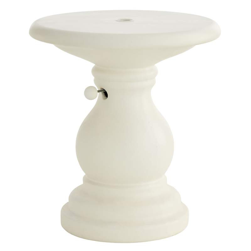 Turned Shaped Umbrella Table, White | At Home