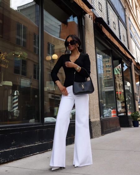 Summer outfit ideas / 4th of July summer sales
Good American cardigan on sale
Mother white wide leg jeans 

#LTKSummerSales #LTKFindsUnder100 #LTKStyleTip