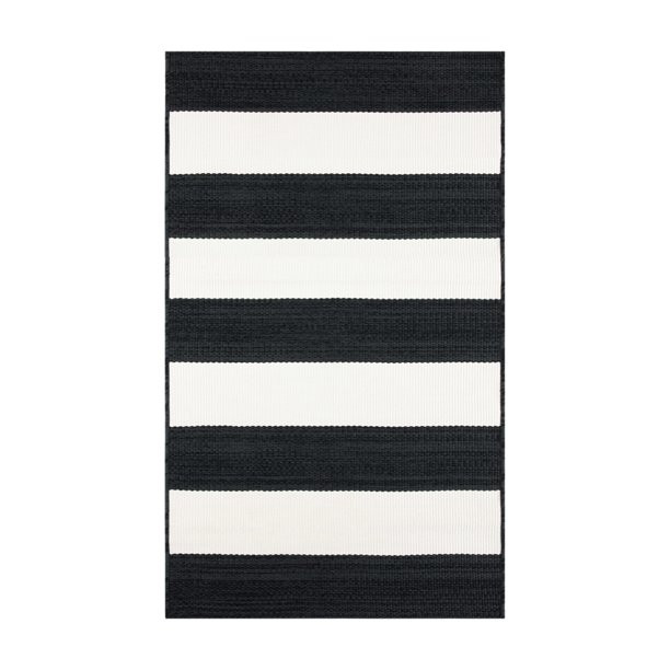 Better Homes & Gardens Ibiza Stripe Woven Black and White Outdoor Rug, 3' x 5' | Walmart (US)