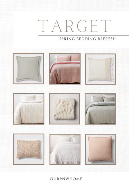 Target bedding refresh for spring! 

Target home, spring bedding, neutral bedding, pink bedding, sage green bedding, euro sham, throw pillows, accent pillows, bedding blanket, knit blanket, tan blanket, white bedding, comforter set, duvet cover, cotton comforter, quilted sham

#LTKSaleAlert #LTKHome #LTKStyleTip