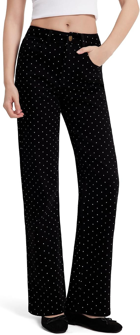 SUUKSESS MovaFit Straight Leg Jeans for Women Mid-Rise Stretch Denim Pants | Amazon (US)
