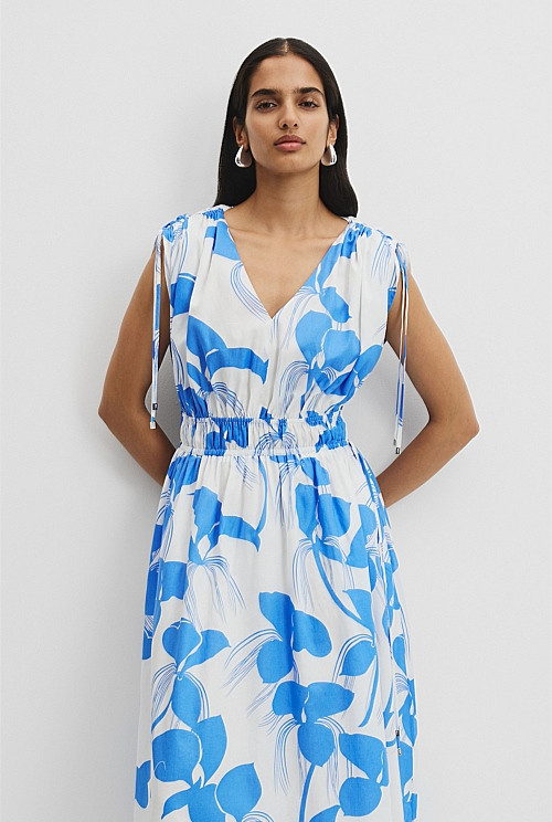 Print Waisted Midi Dress | Country Road