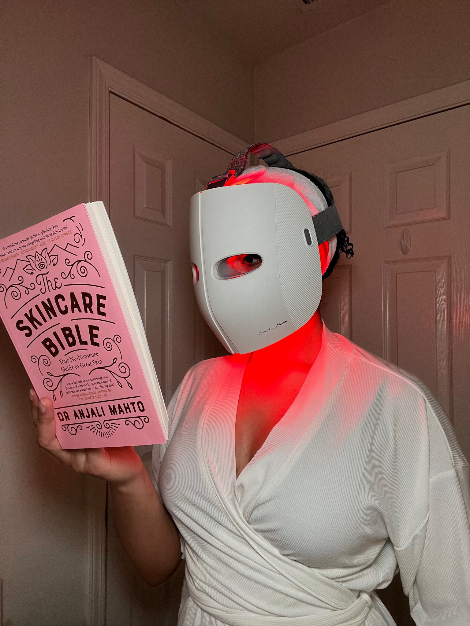 The perfect self care routine includes: skincare bible, theraface mask, skims robe, skims cotton set + sephora face masks 🫧🛁

nighttime routine, get unready with me routine, skincare routine, skincare essentials, red light therapy mask. 