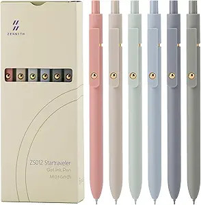 liaotees Gel Pens, 6 Pcs 0.5mm Quick Dry Black Ink Pens Fine Point Smooth Writing Pens, Cute Offi... | Amazon (US)