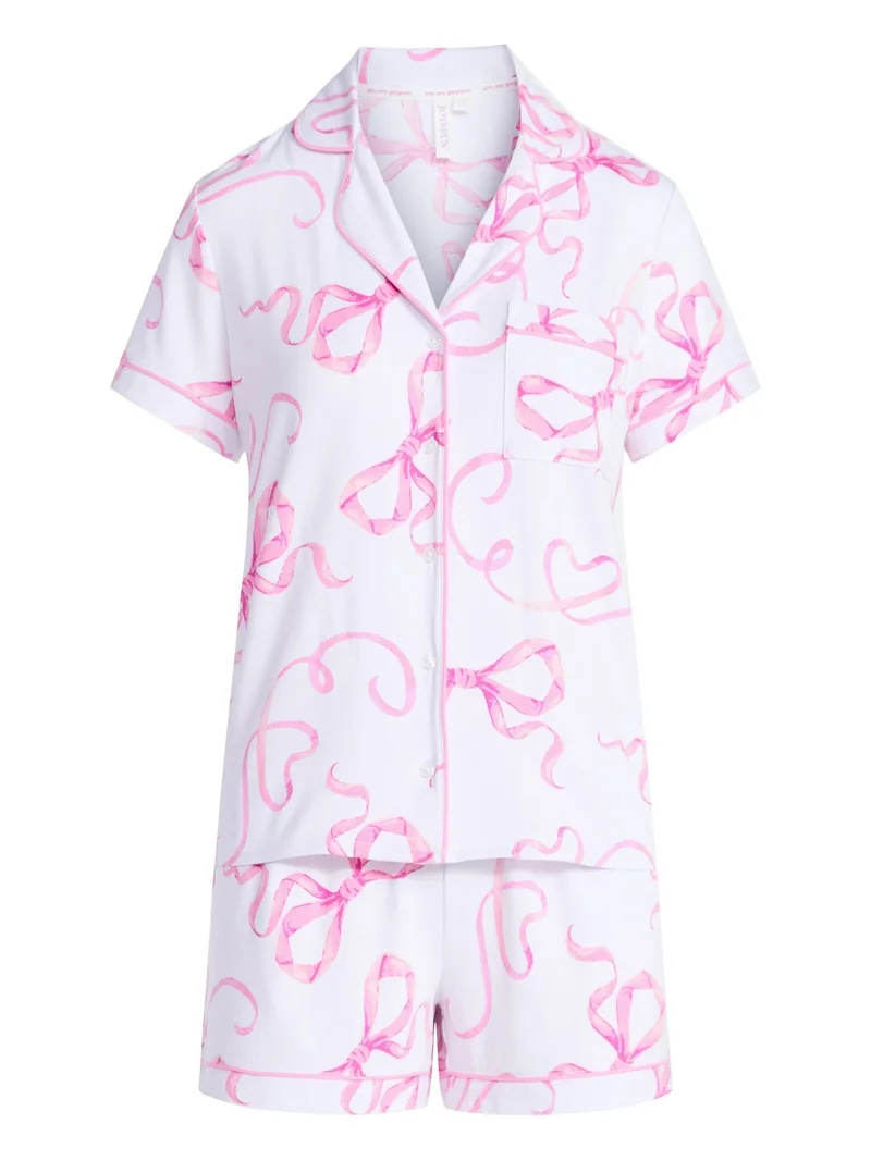 Joyspun Women’s Dreamy Soft Collection Bridal Knit Top and Shorts Pajama Set, 2-Piece, Sizes XS... | Walmart (US)