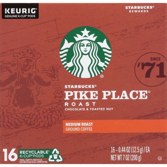 Starbucks Pike Place Medium Roast Coffee - Keurig K-Cup Pods - 16ct | Target