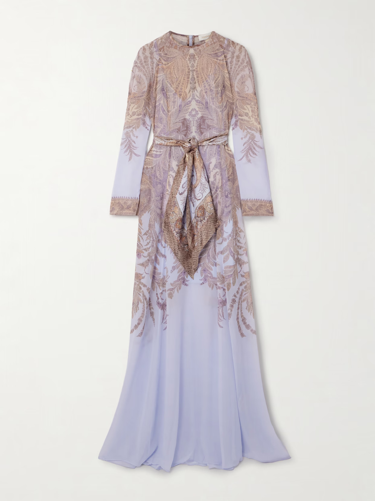 Zimmermann - Belted Printed Chiffon Maxi Dress - Purple | NET-A-PORTER (US)