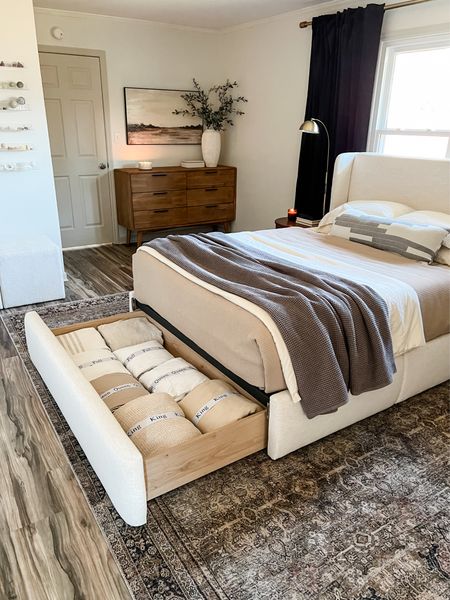 This Dalton Storage Bed from Castlery is the best solution for not having a linen closet. All our bedding is stored in the big drawer and easy to get to.

#LTKhome