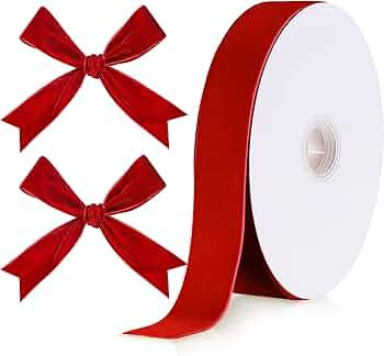 Chuangdi 1.5 Inch, 30 Yard Christmas Velvet Ribbon Red Vintage Burgundy Ribbons for Gift Wrapping... | Amazon (US)