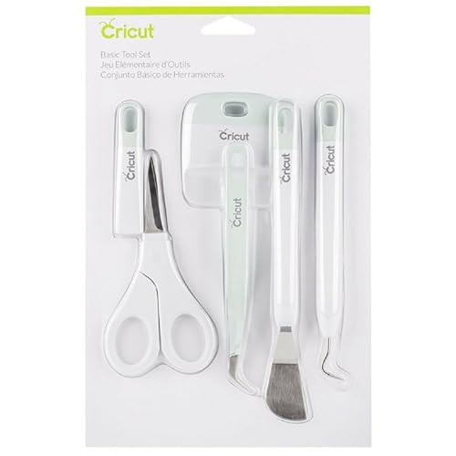 Cricut Tools Basic Set 5 Piece Kit Scissors Tweezer Scraper Spatula Weeder | Amazon (US)